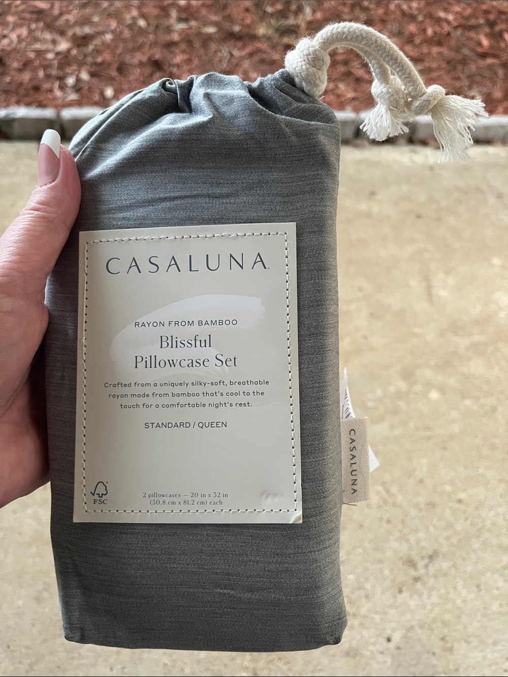 Casaluna Gray Sheet Set with Slate Blue Throw - Picture 3 of 5
